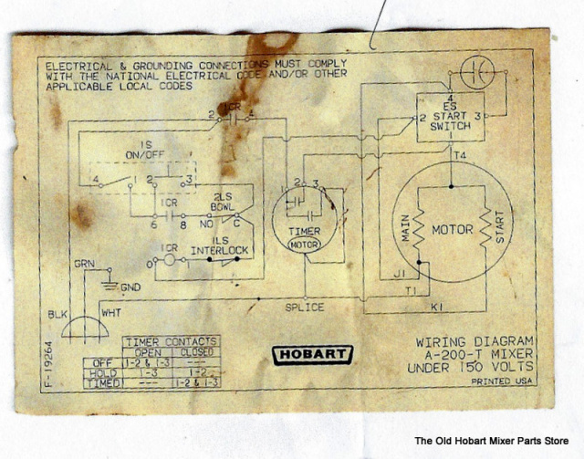 Wiring Diagram Hobart A 200 Mixer
